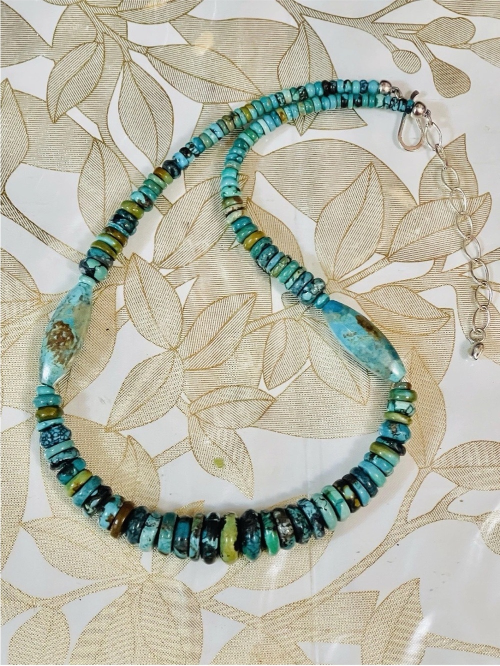 Jay King DTR Mine Finds 925 Sterling Rondelle Heishi Turquoise Beaded
Necklace